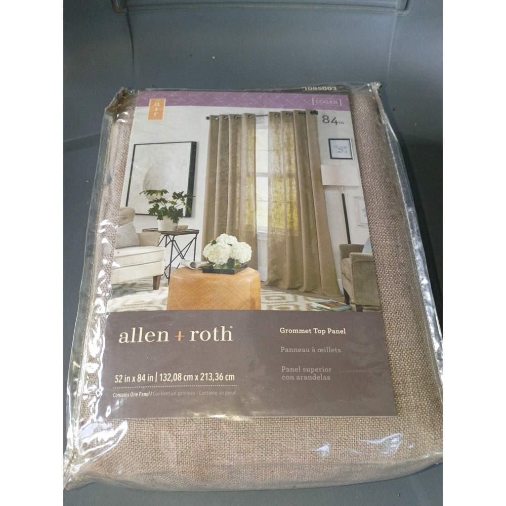 Allen Roth Grommet‎ Top Panel 84" Curtain New One Panel Brown